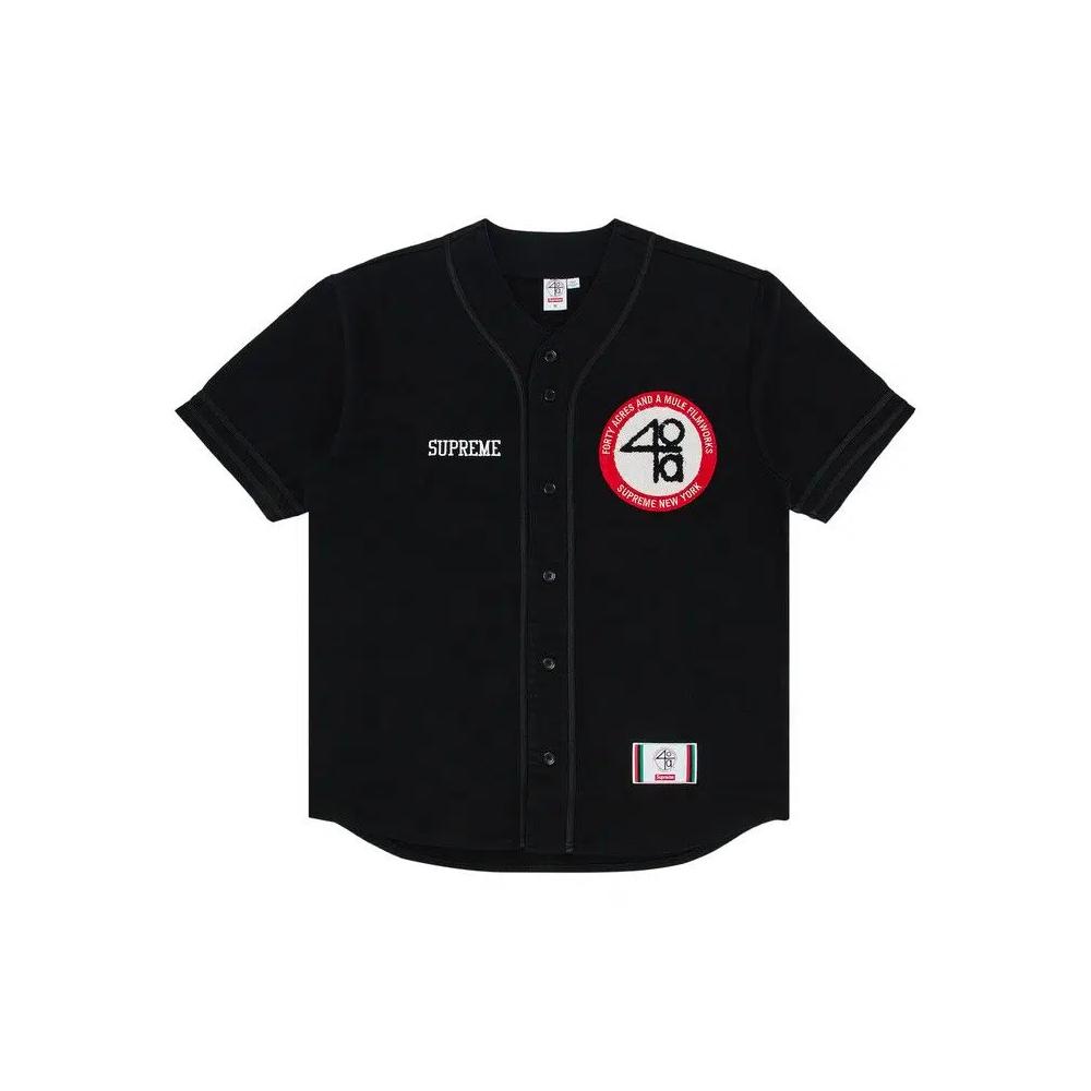Джерси Supreme x 40 Acres Twill Baseball Jersey 'Черный' 1