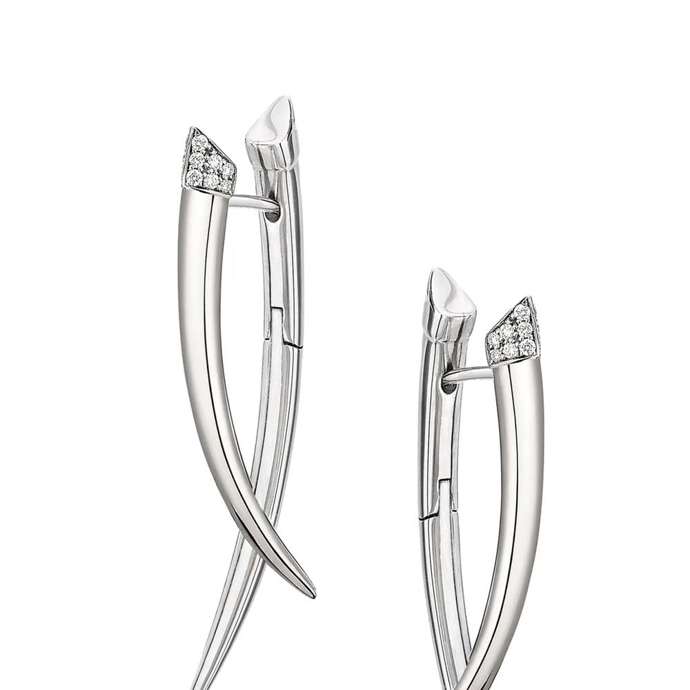 Sabre diamond crossover earrings 2