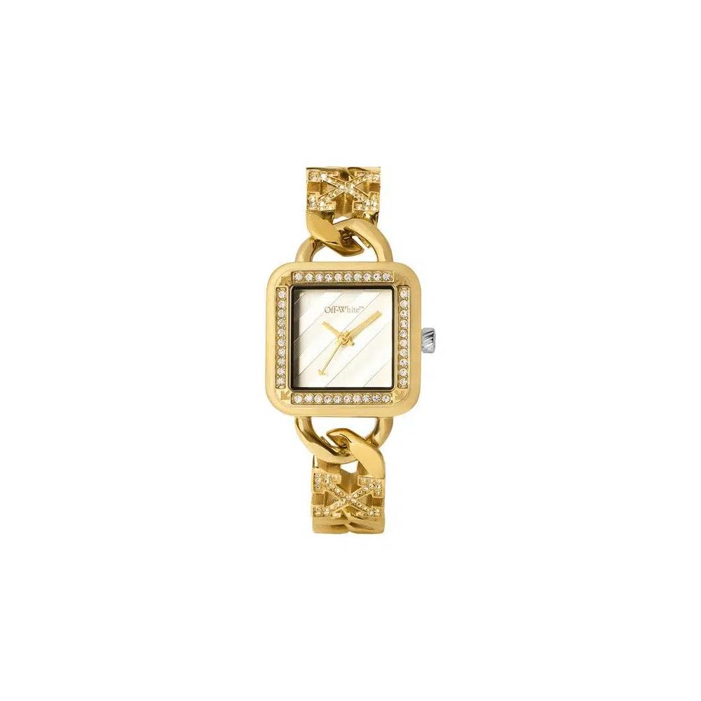 Часы Off-White Street Bling Crystal Watch 'Gold' 1