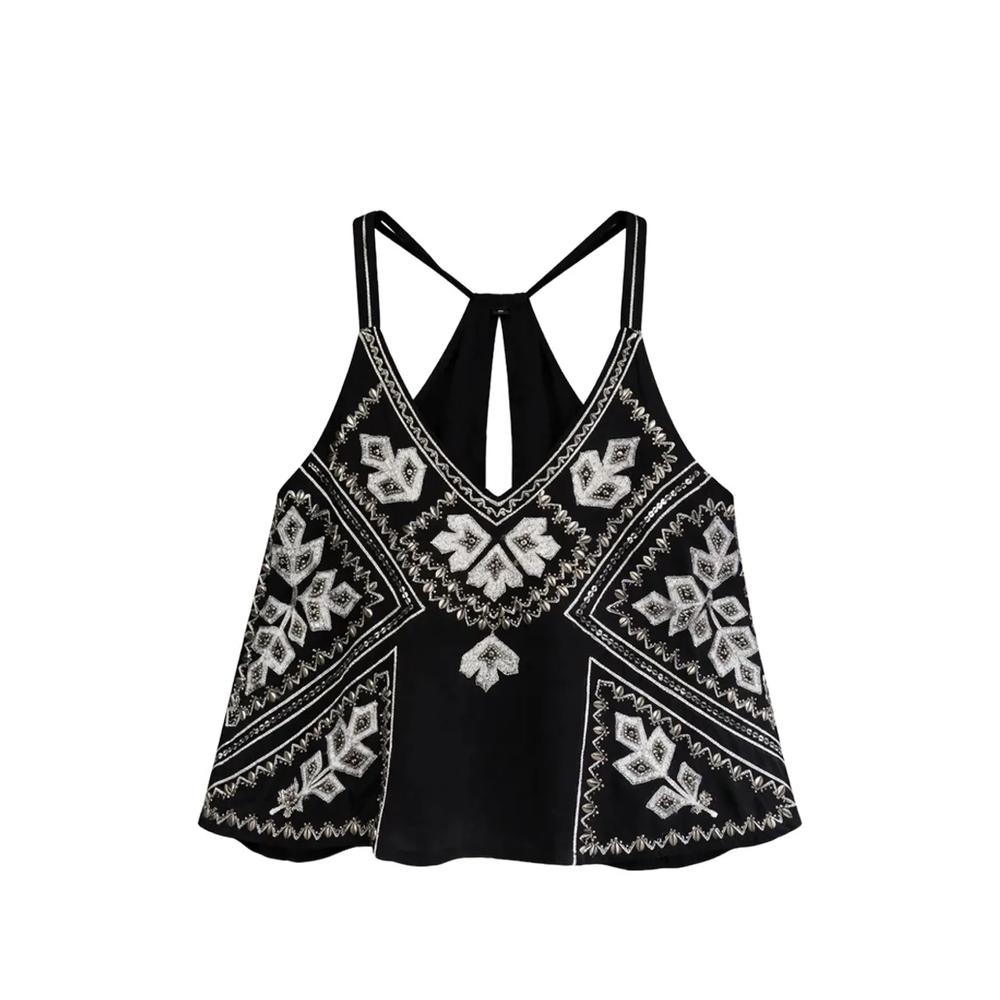 bead-embellished embroidered top 1