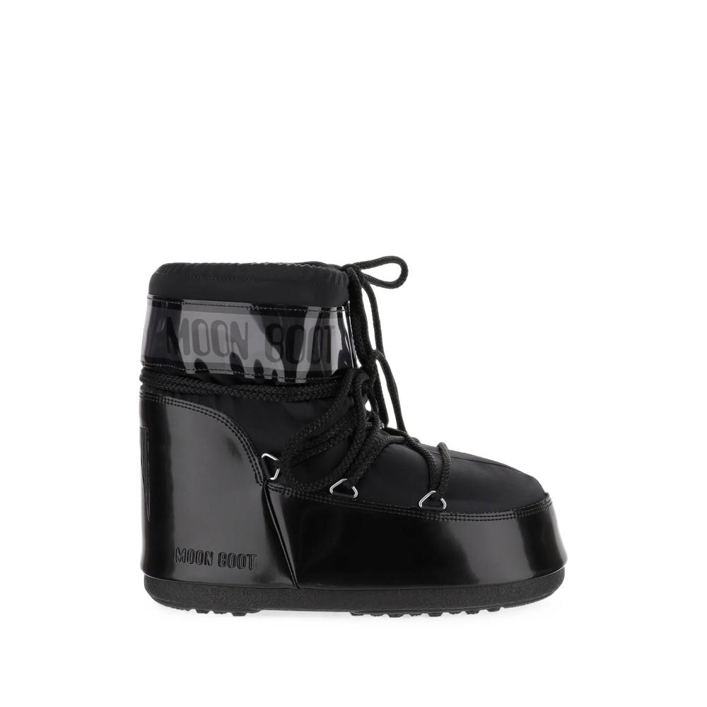 Icon Low Glance black satin boots 1