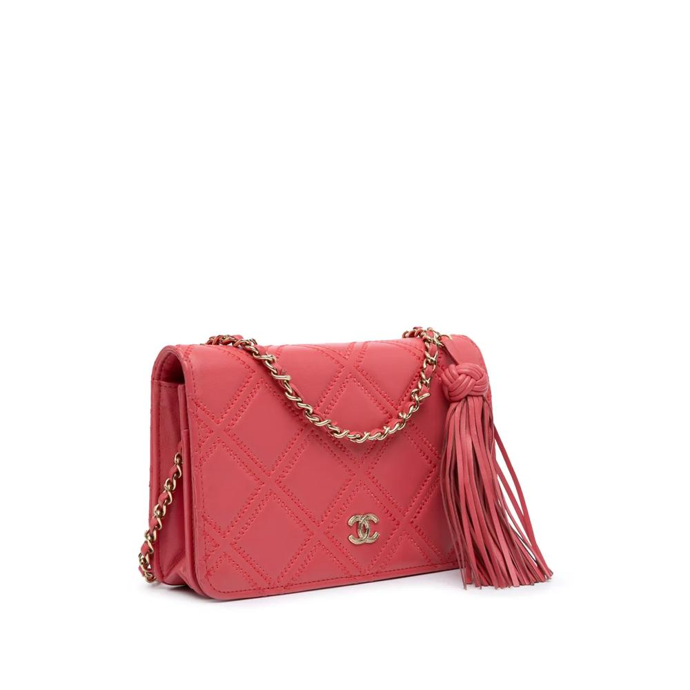 Сумка через плечо CC Quilted Lambskin Double Stitch Tassel Wallet On Chain (2017-2018 годы) 2