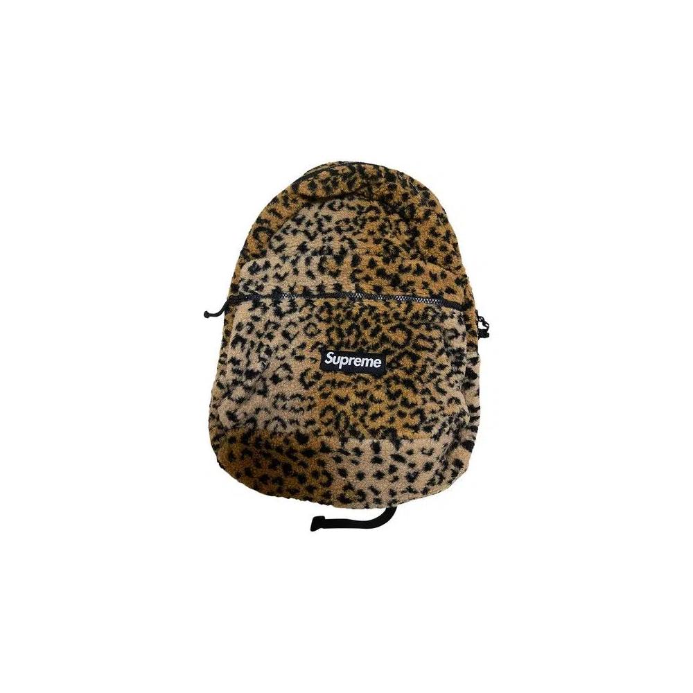 Рюкзаки Supreme Leopard Fleece Backpack 'Yellow' 1