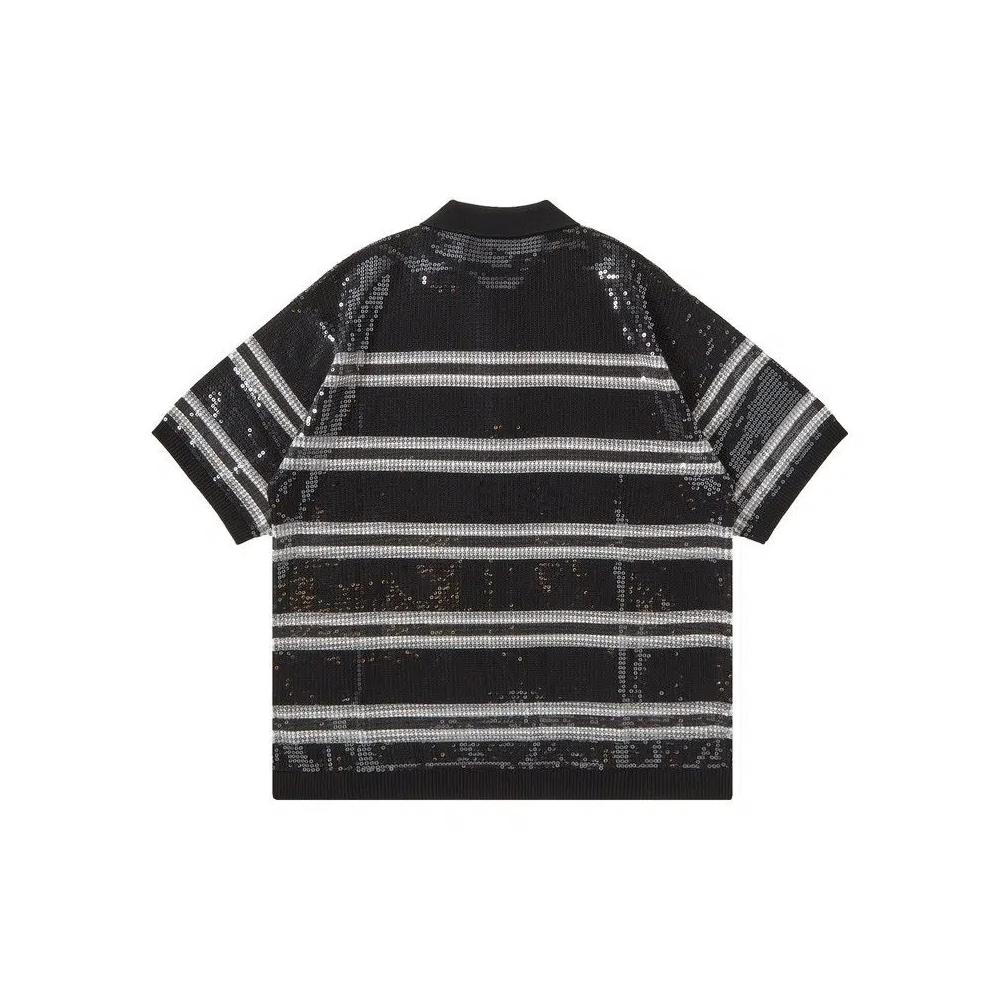 Поло Supreme Sequin Stripe Zip Polo 'Черный' 2