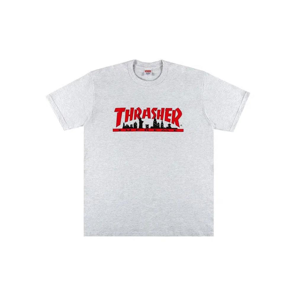 Футболки Supreme x Thrasher Skyline Tee 'Ash Grey' 1