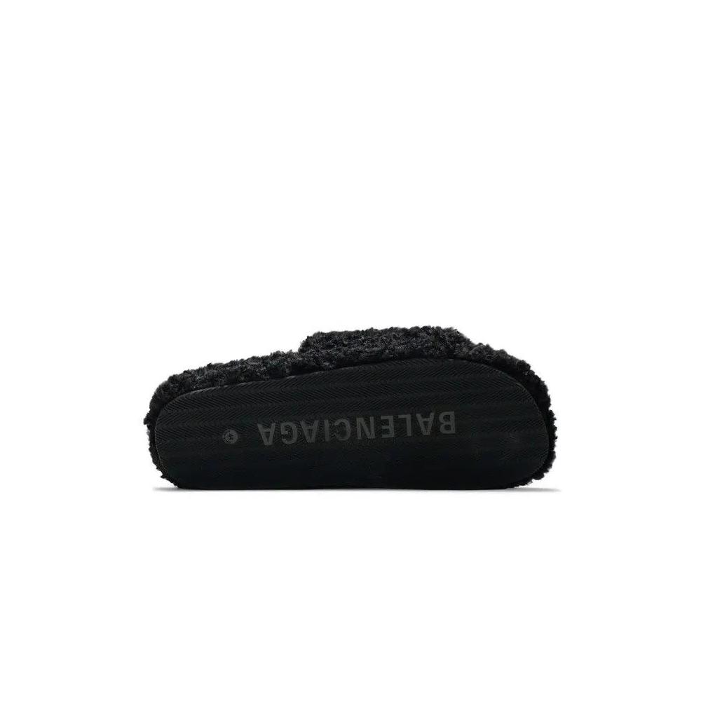 Тапочки Balenciaga Furry Slides 'Black' 4