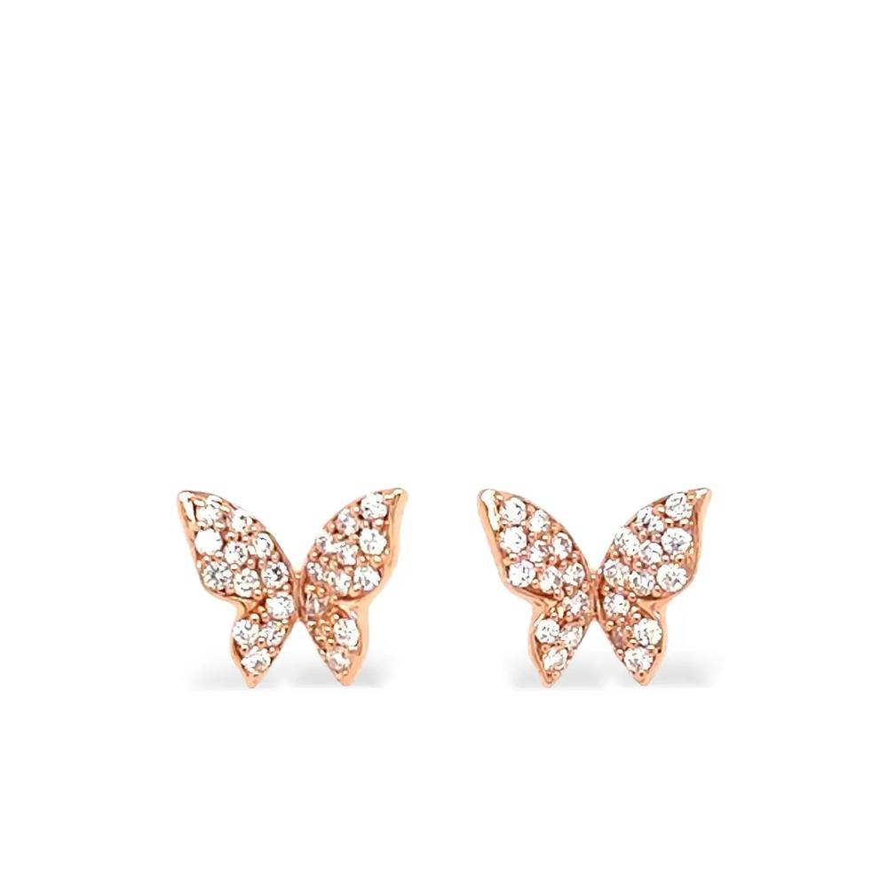Серьги Butterfly из белого золота с бриллиантами 1