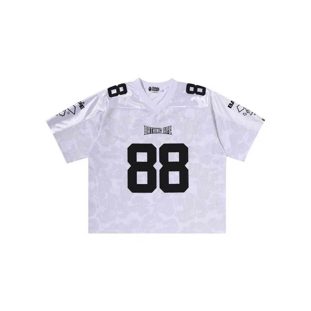 Джерси BAPE Solid Camo Multi Logo Relaxed Fit Football Jersey Tee 'White' 1