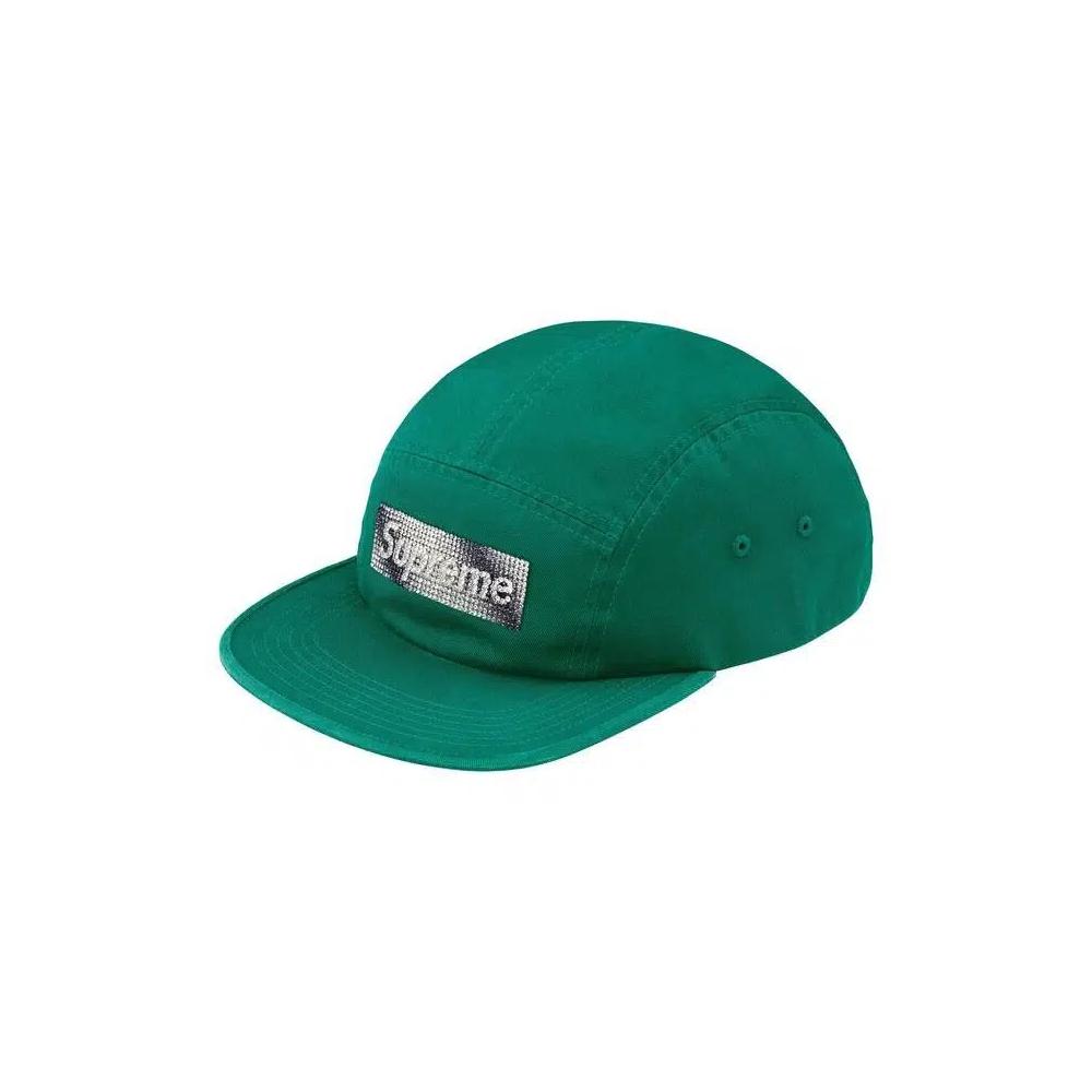 Кепки Supreme Rhinestone Label Camp Cap 'Green' 1