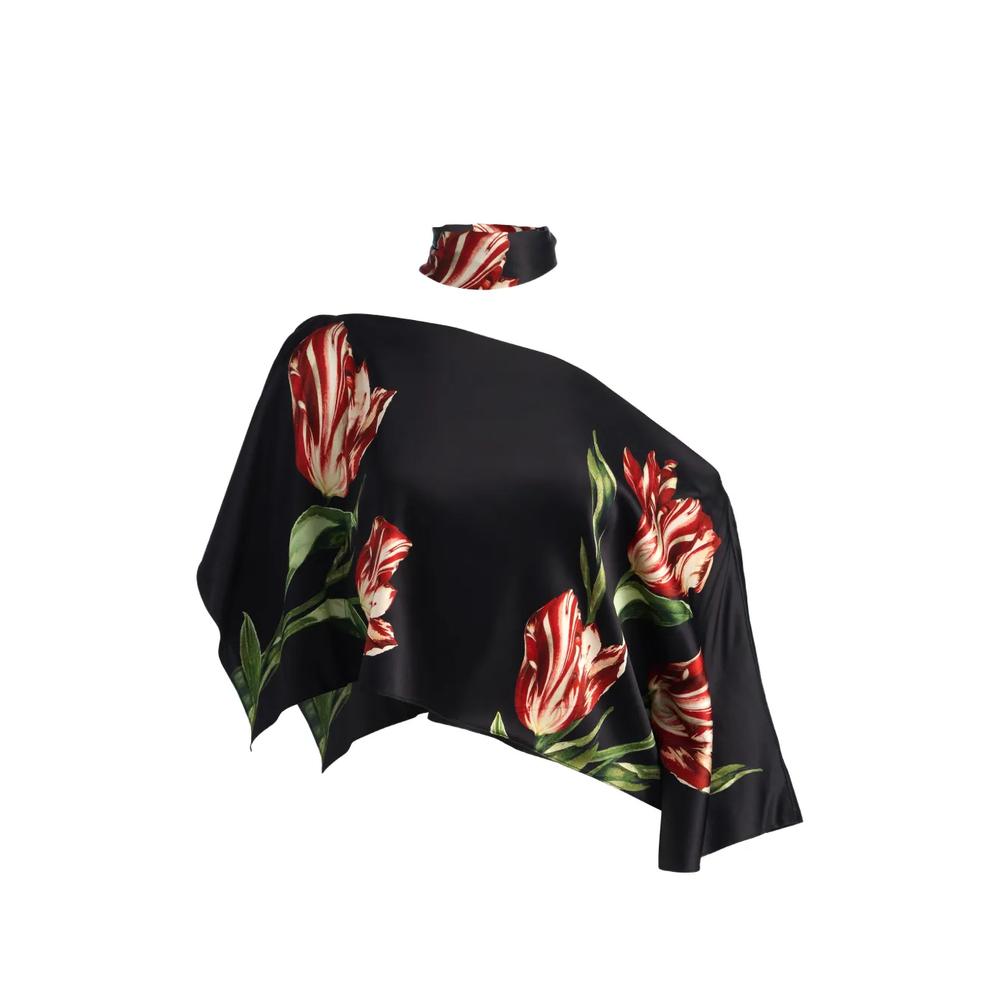 Rita floral-print draped top 1