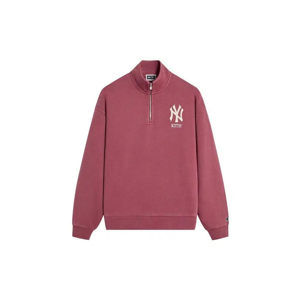 Полузастежки-молнии Kith For The New York Yankees Vintage Nelson Quarter Zip 'Гранатовый' 1
