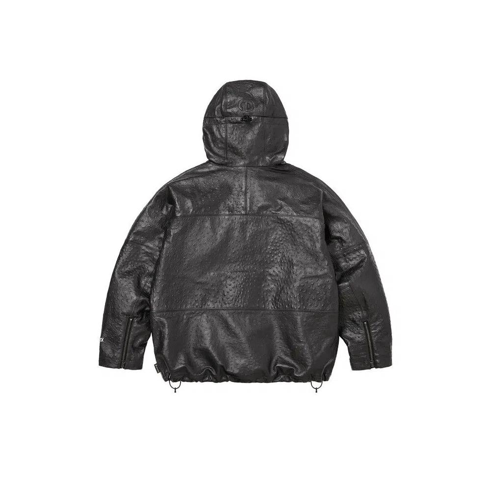 Кожаные куртки Supreme GORE-TEX Ostrich Embossed Leather Jacket 'Black' 2