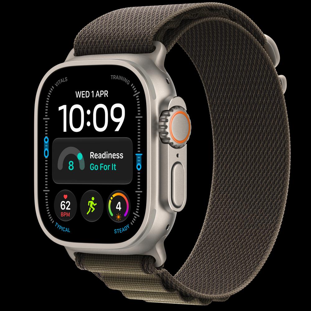 Apple Watch Ultra 4 49 мм, GPS + Cellular, титан, Natural, ремешок Dark Olive Alpine Loop 1