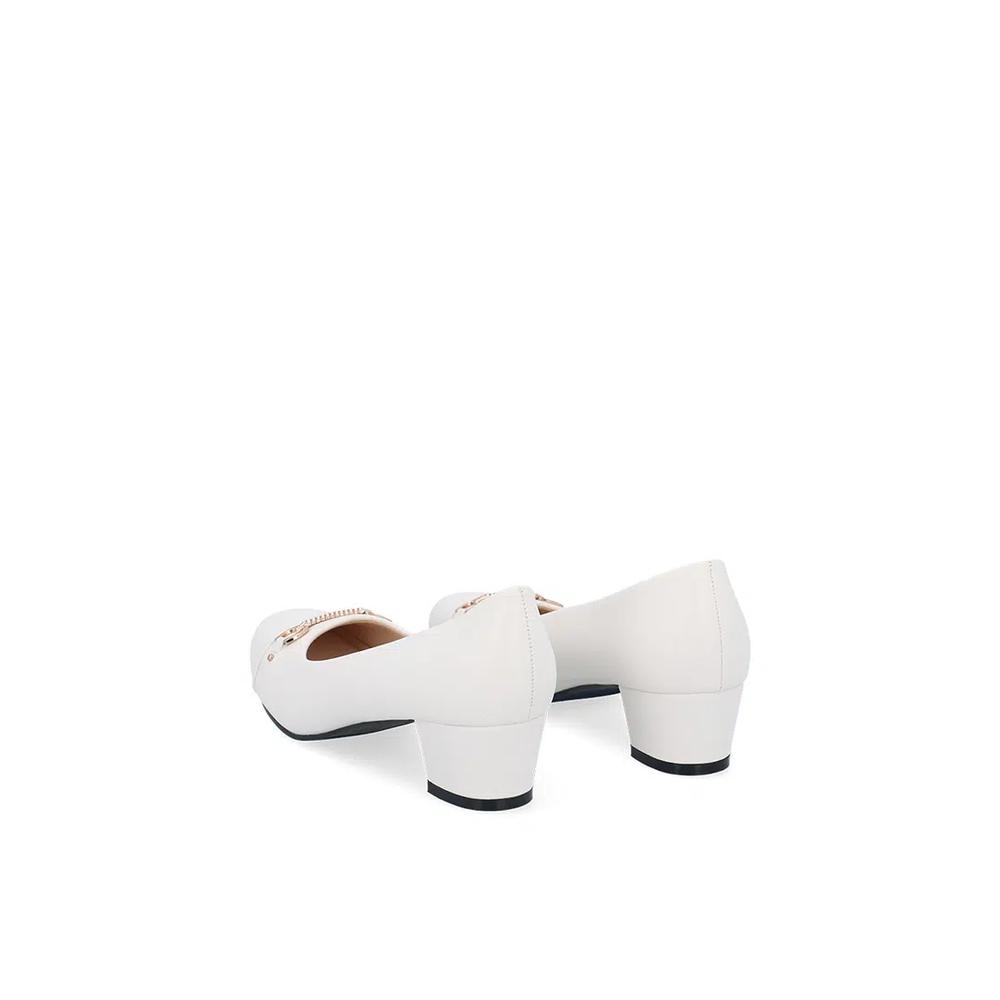 Белые CR Glint Charm туфли на среднем каблуке 4