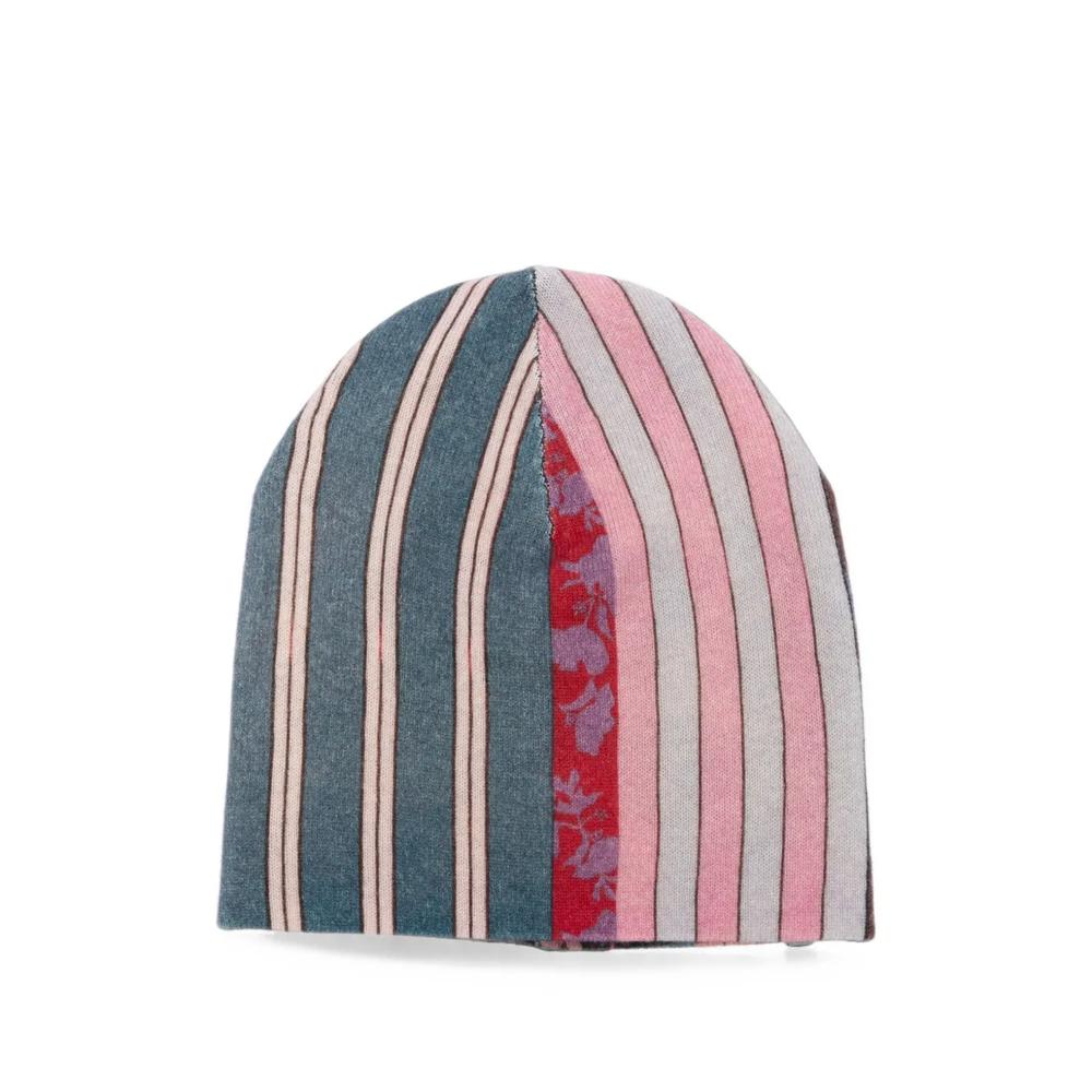 patchwork cashmere beanie hat 2