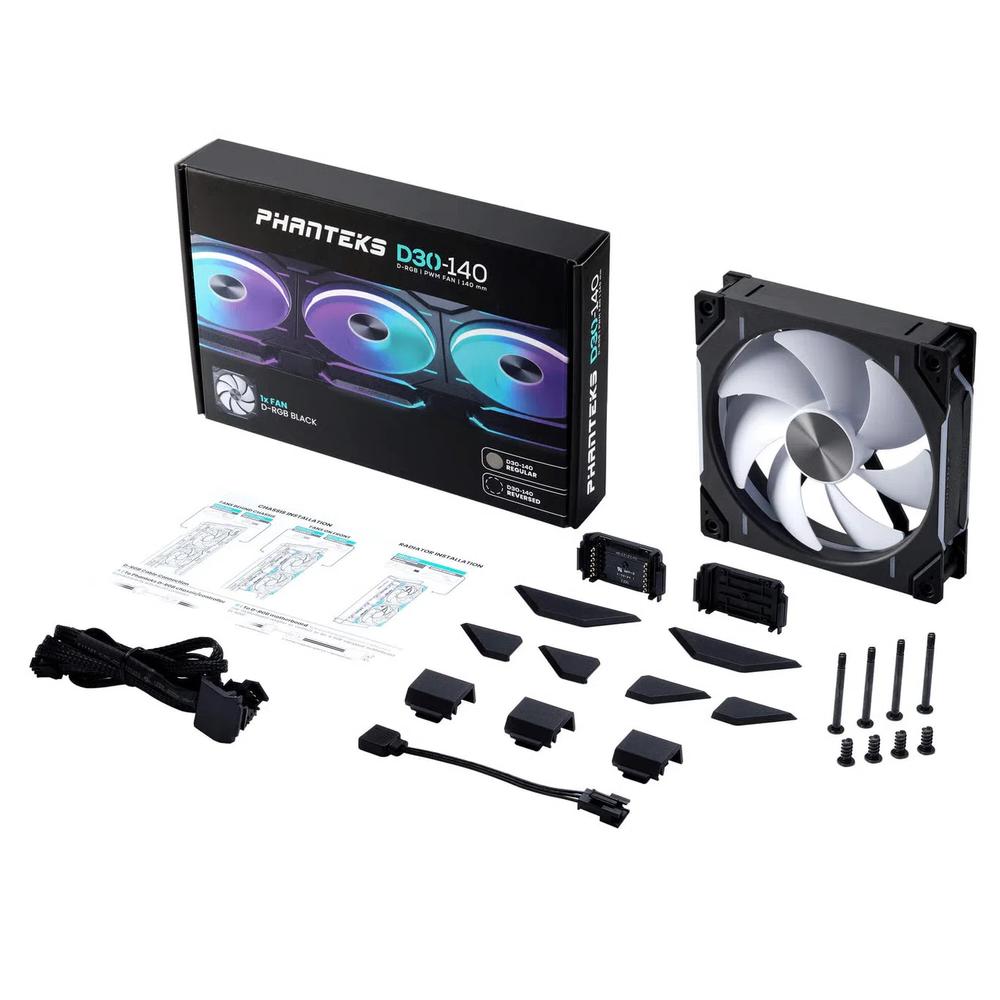 Phanteks D30 140mm PWM D-RGB вентилятор - Black черный (Single Pack одиночная упаковка) 5