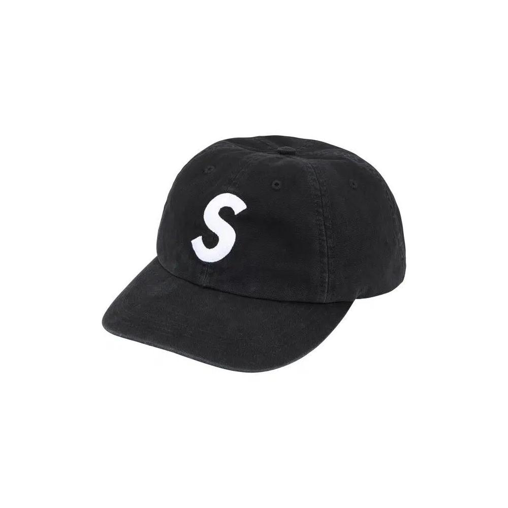 Кепки Supreme Washed Canvas S Logo 6-Panel 'Black' 1