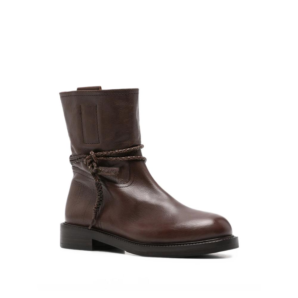 braided-strap leather boots 2