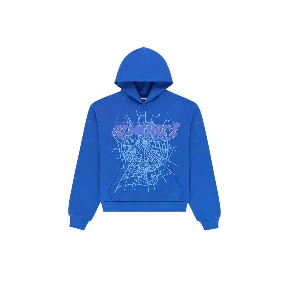 Худи Sp5der Rhinestone Punk V2 Hoodie 'Blue' 1