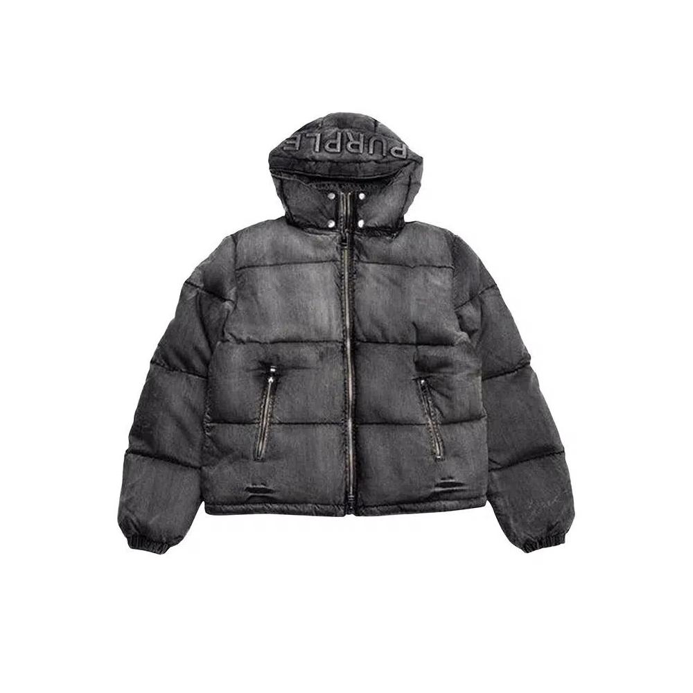 Пуховики PURPLE BRAND Denim Puffer Jacket 'Black' 1