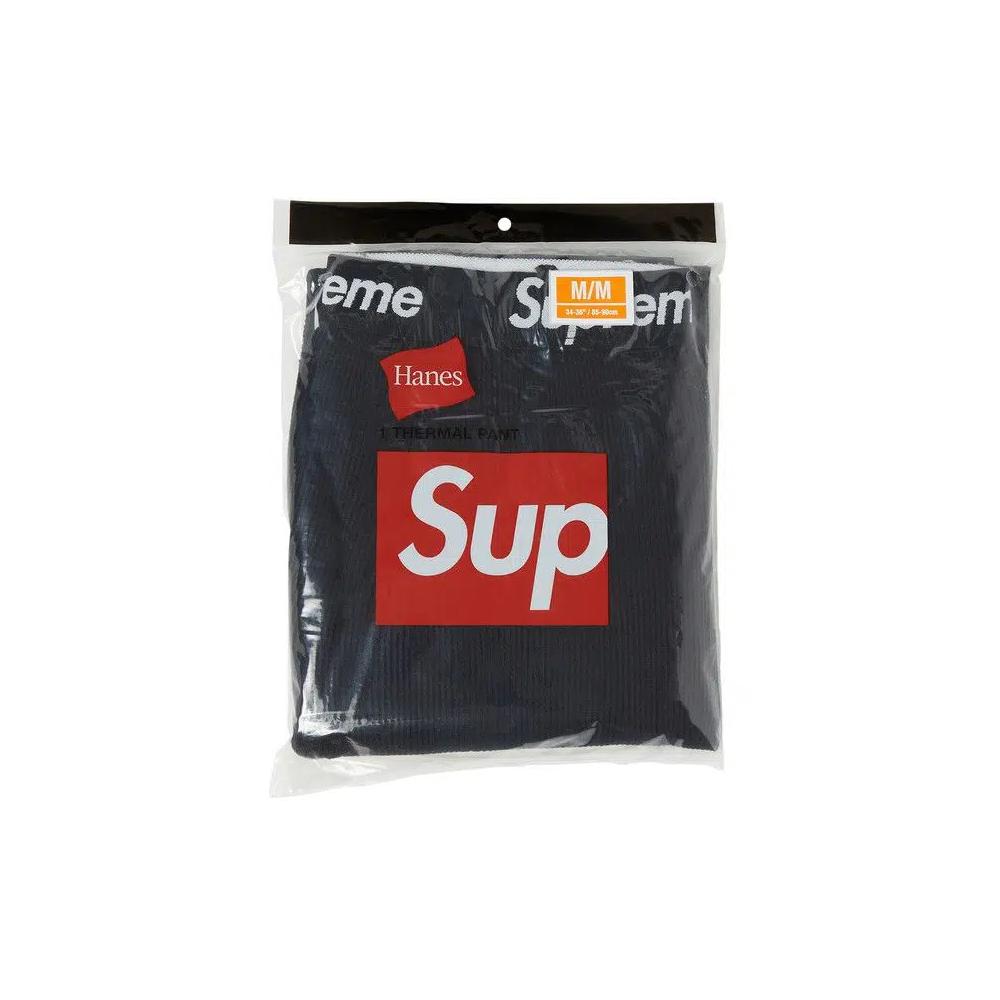 Штаны Supreme x Hanes Thermal Pant (1 упаковка) 'Black' 1