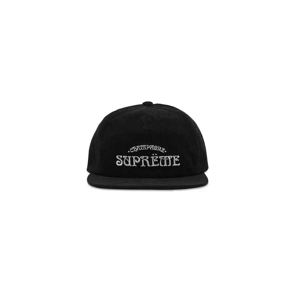 Кепки-снэпбэки Supreme Champagne Corduroy 5-Panel 'Black' 1