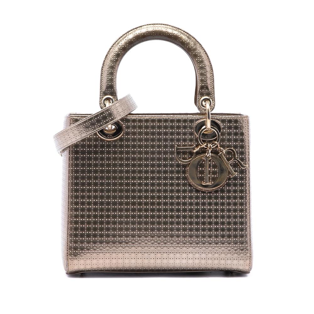 2016 Medium Metallic Patent Microcannage Lady Dior satchel 1