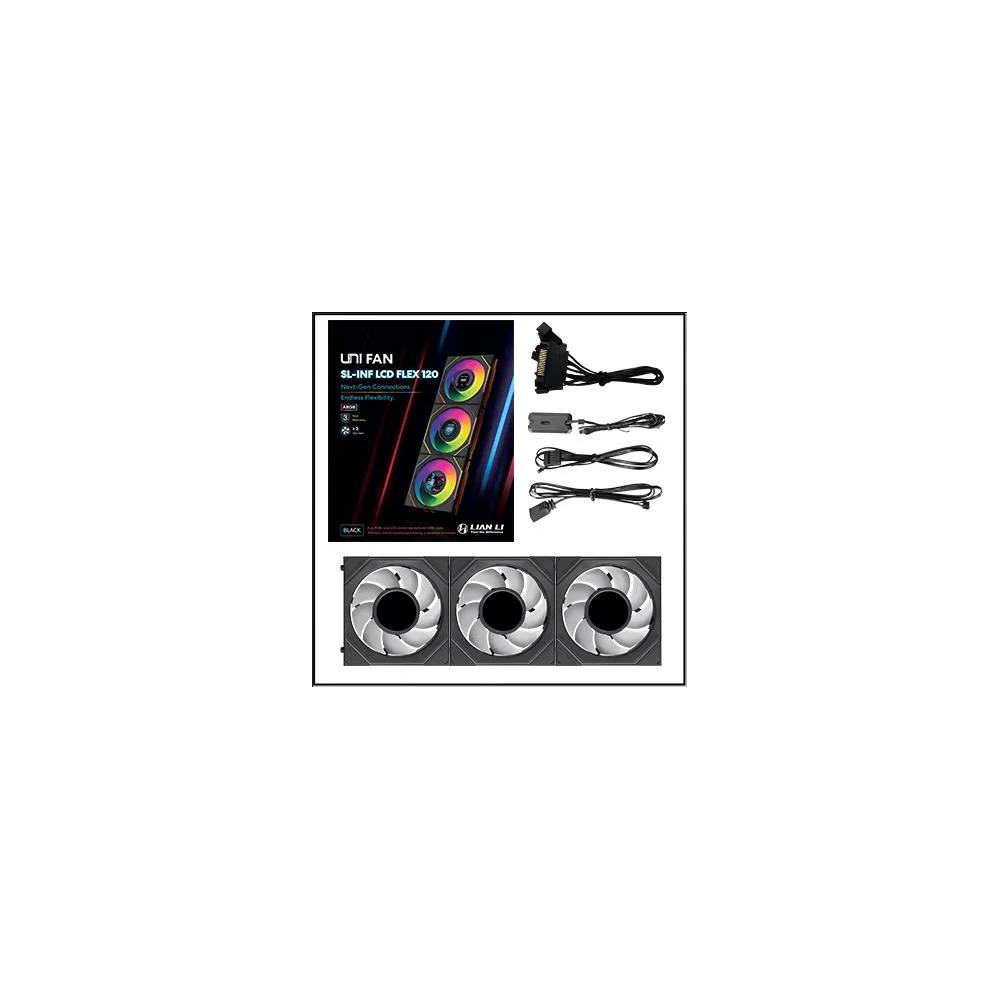 LIAN LI UNI FAN SL-INF LCD FLEX 120mm комплект из 3 вентиляторов - Black черный 3