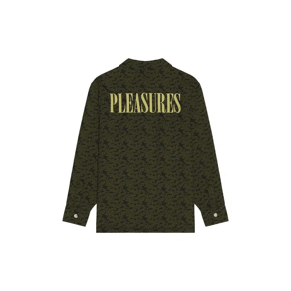 Полузастежки Pleasures Leaf Half Zip Shirt 'Оливковый' 2