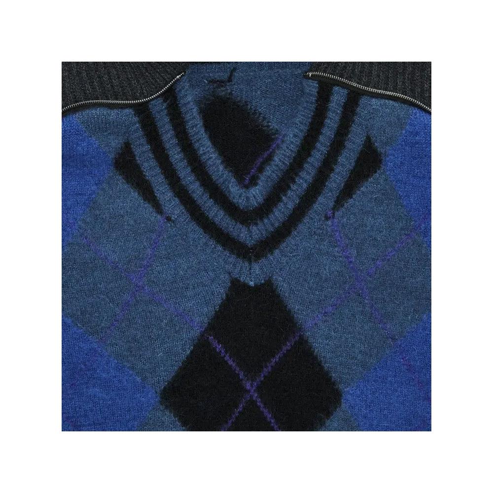 Худи Y/Project Zip Insert Hood Pullover 'Синий/Серый Аргайл' 3