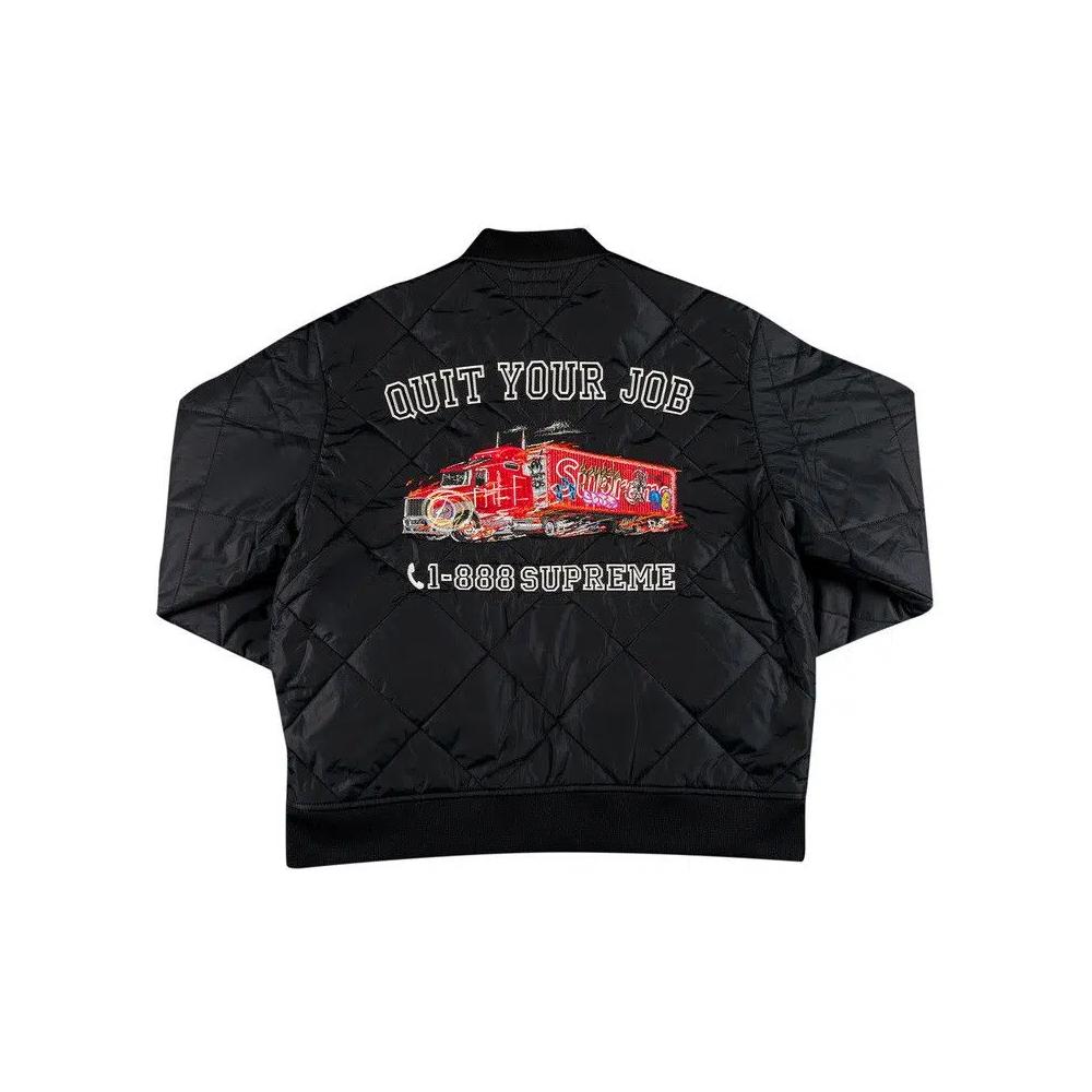 Куртки Supreme Quit Your Job Quilted Work Jacket 'Черный' 2