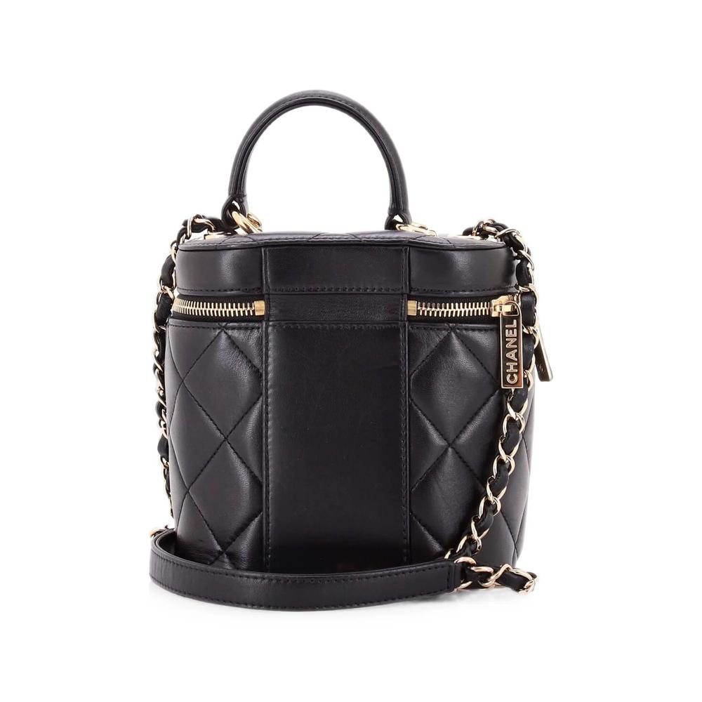 Trendy CC Top Handle Vanity Case Quilted Lambskin Small shoulder bag 4