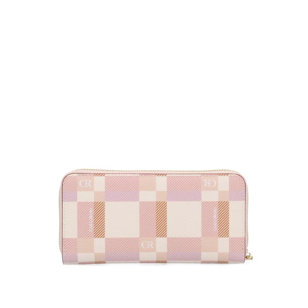 CR Dainty Check кошелек на молнии вокруг - Персиковый 2