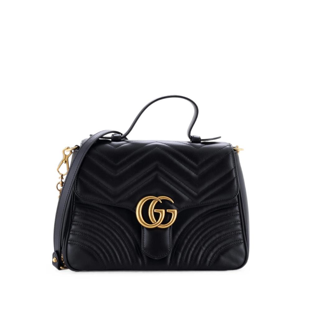 GG Marmont Top Handle Flap Bag Matelasse Leather Small satchel 1