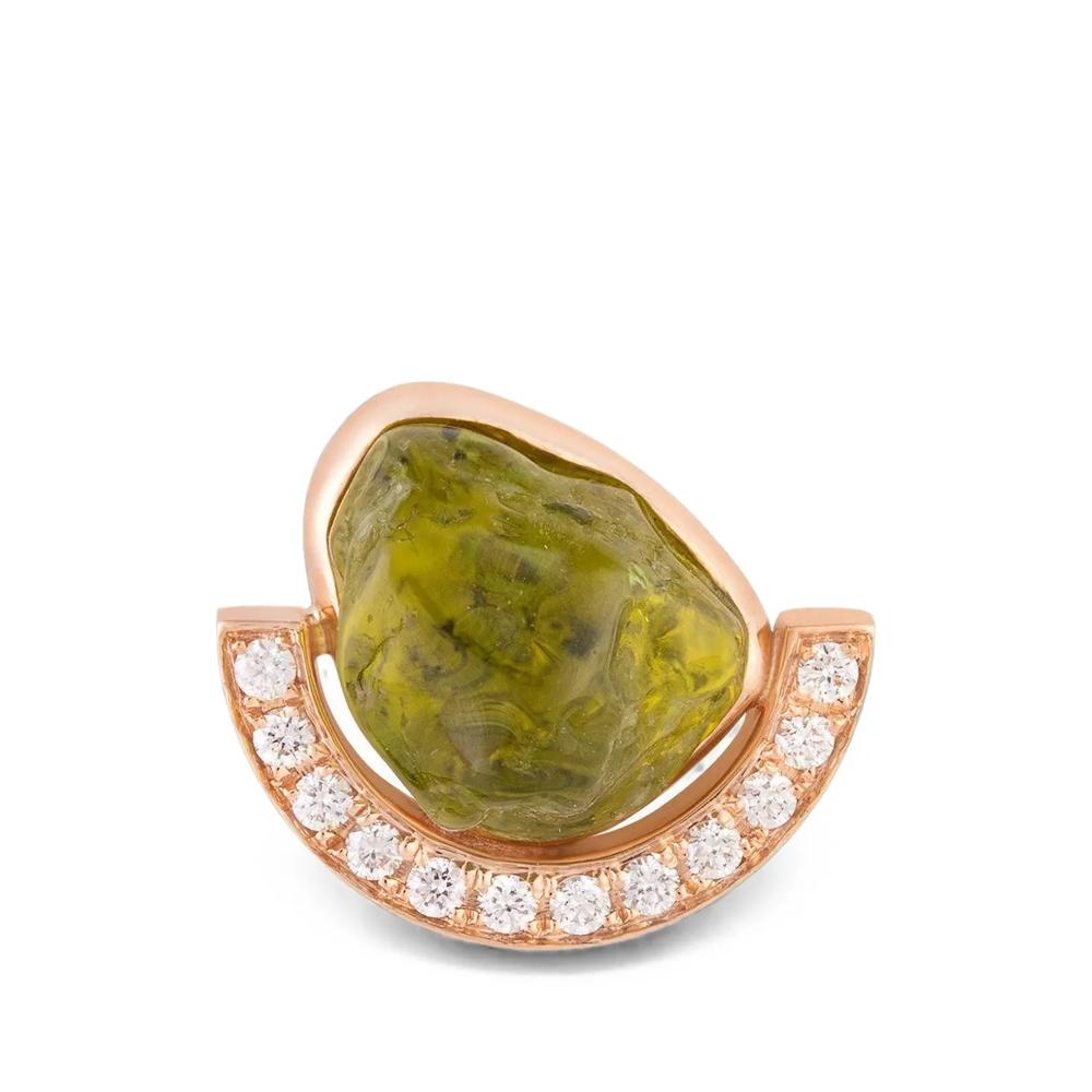 peridot and diamond stud earring 3