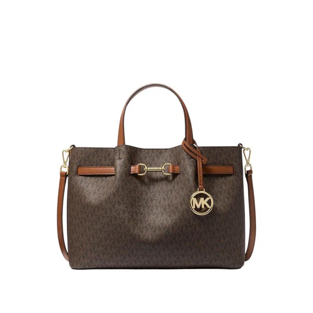 Carson Medium Signature Logo Satchel Bag - Коричневый 1