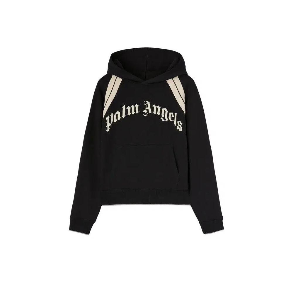 Худи Palm Angels Curved Logo Track Hoodie 'Black/Ivory' 1