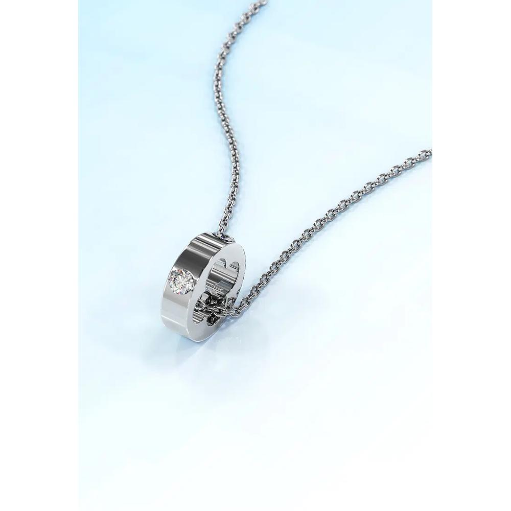 Кольцо-подвеска-ожерелье, украшенное кристаллами SWAROVSKI® — Белое золото/Прозрачный 2