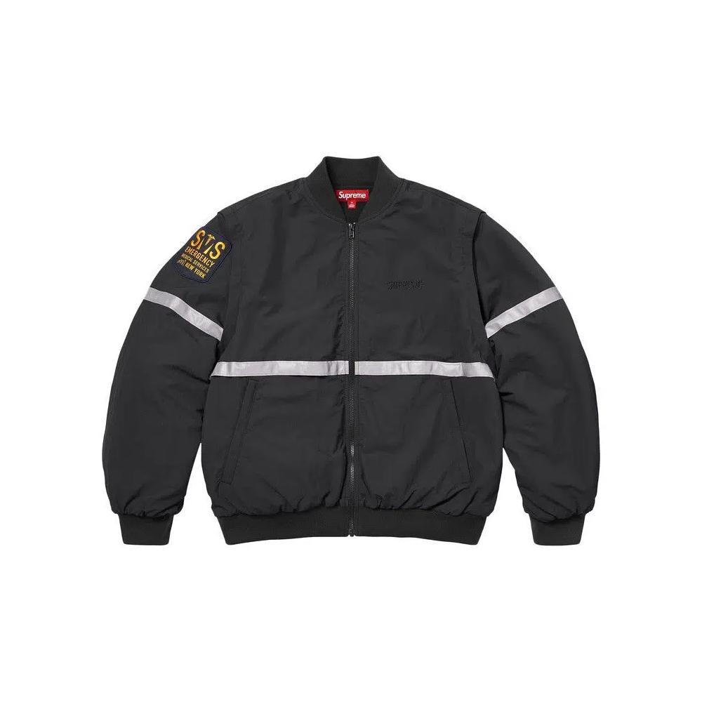 Куртки Supreme Zip-Off Sleeve Reflective Stripe Jacket 'Black' 1