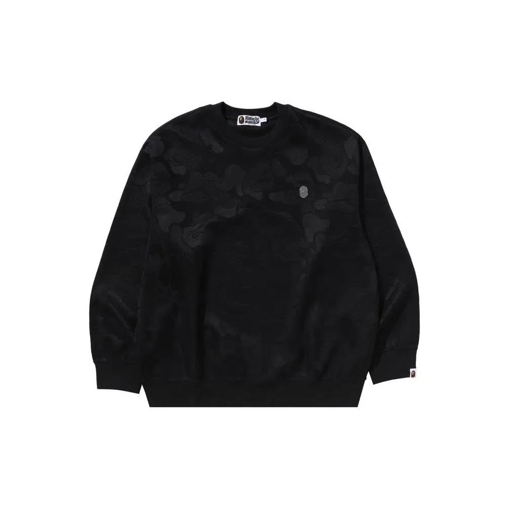 Свитеры с круглым вырезом BAPE Solid Camo Jacquard One Point Relax Fit Crewneck Sweatshirt 'Черный' 1