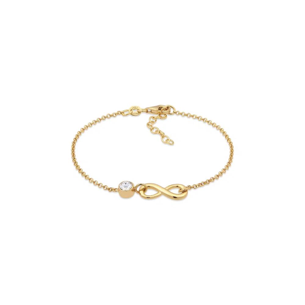 Браслет с кристаллами Swarovski® «Бесконечность» – серебро с позолотой 1