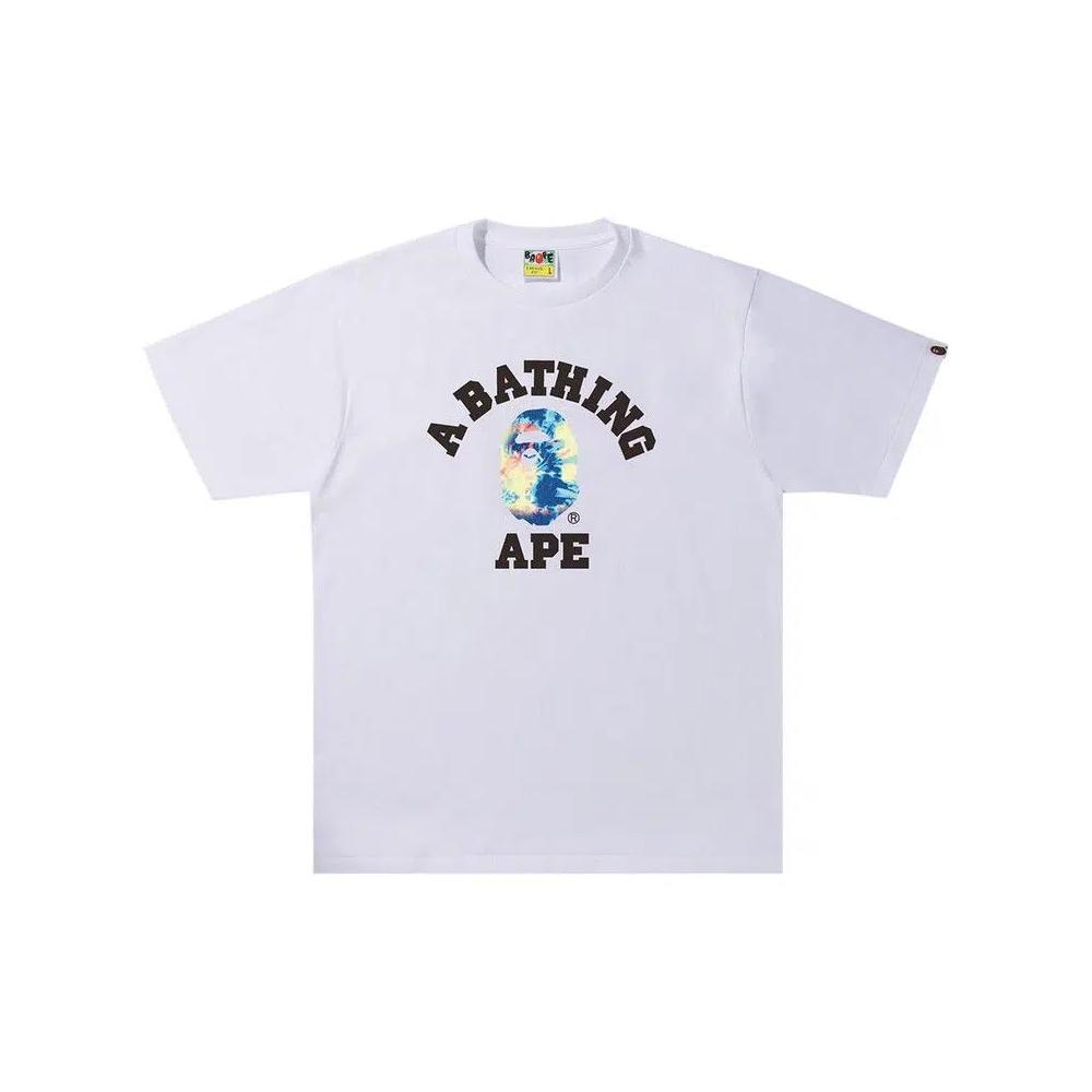 Футболки BAPE Tie Dye College Tee 'Белый/Темно-синий' 1