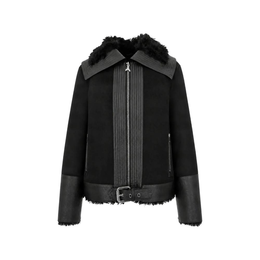 belted faux-shearling jacket 1
