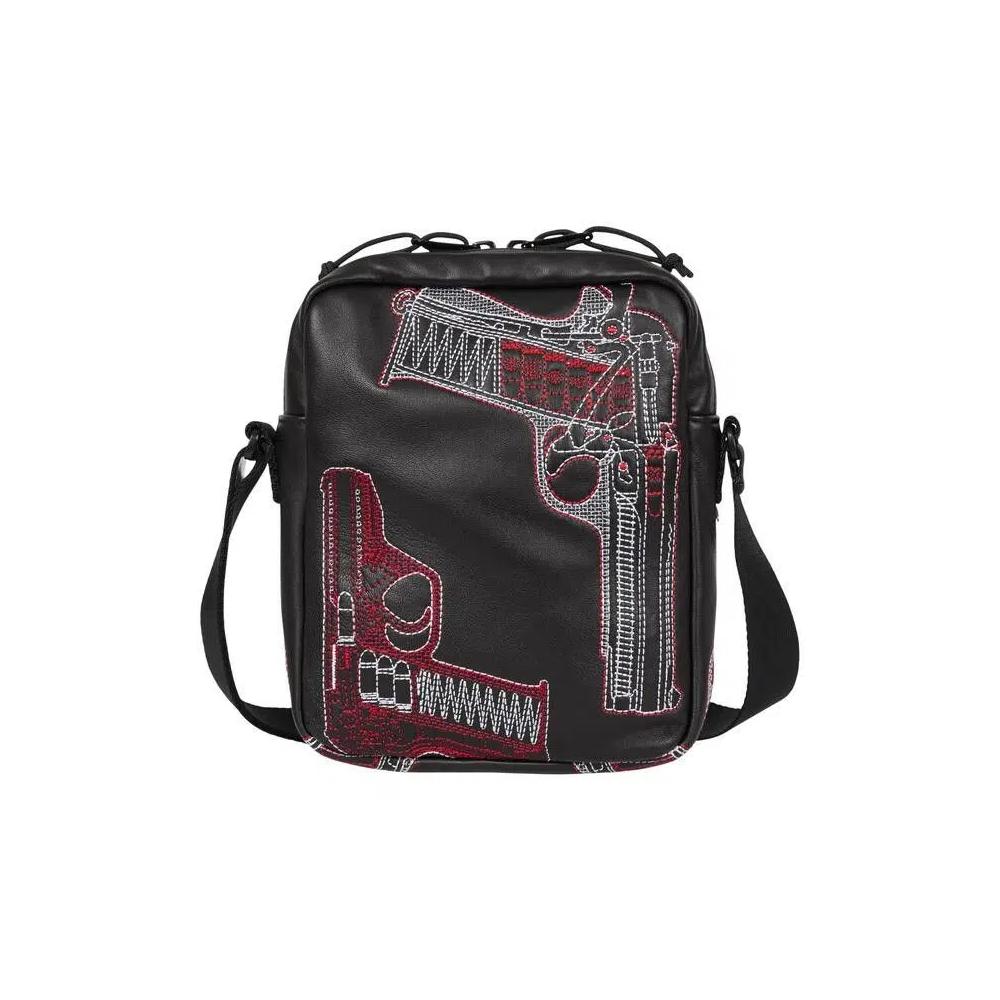 Сумки через плечо Supreme Guns Embroidered Leather Shoulder Bag 'Black' 2