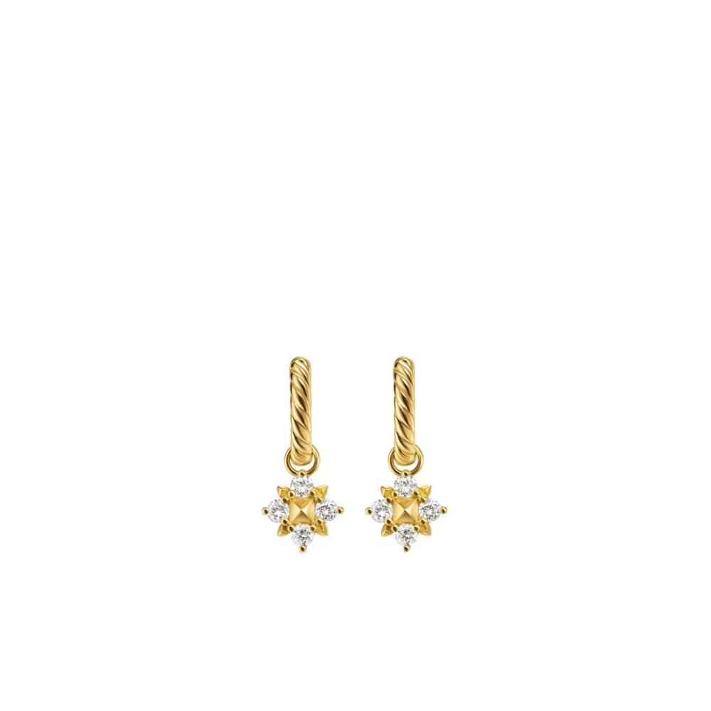 Серьги-подвески Petite Modern Renaissance Pyramid из желтого золота с бриллиантами (18.8 мм) 1
