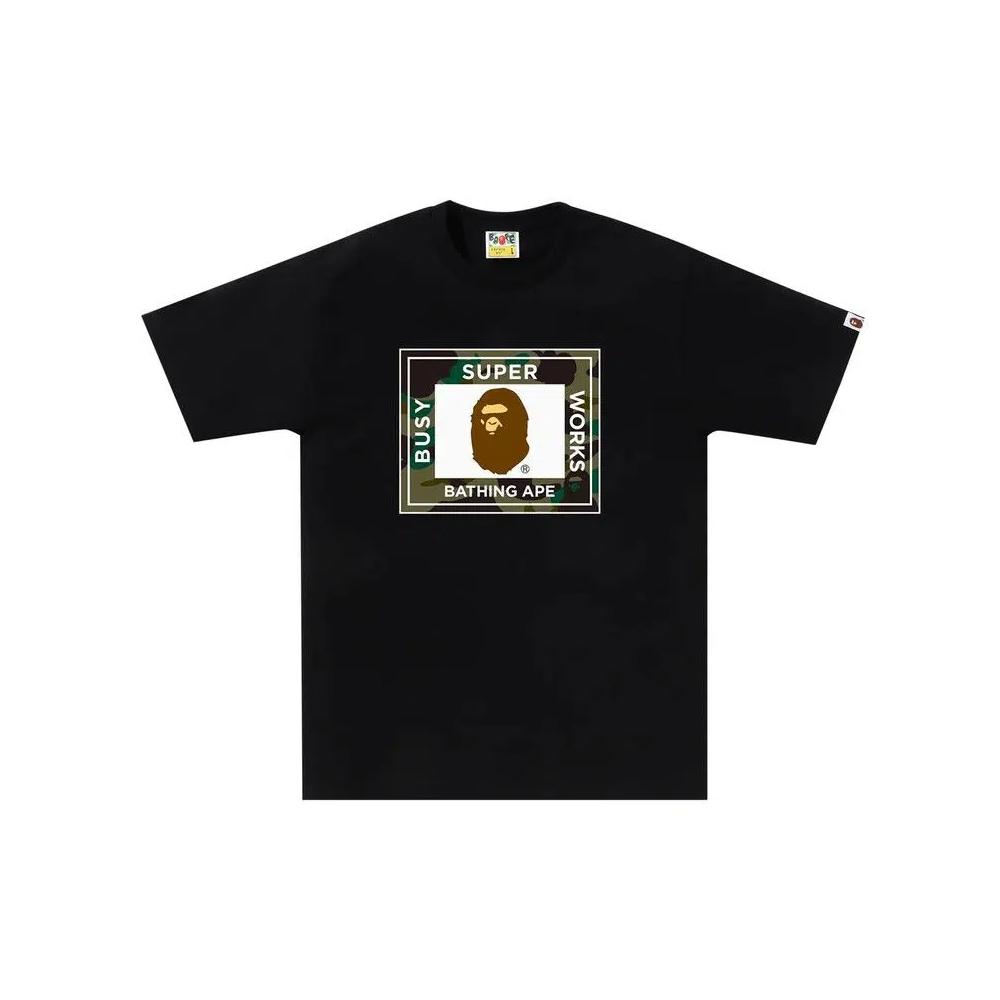 Футболки с коротким рукавом BAPE 1st Camo Super Busy Works Tee 'Black' 1