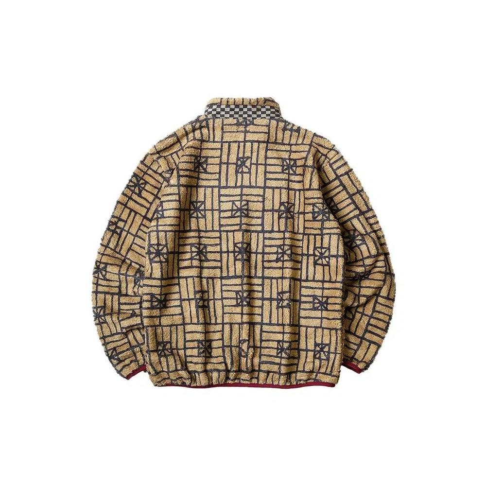 Флисовые куртки Kapital Folk Domino Fleece Zip Blouson 'Бежевый' 2