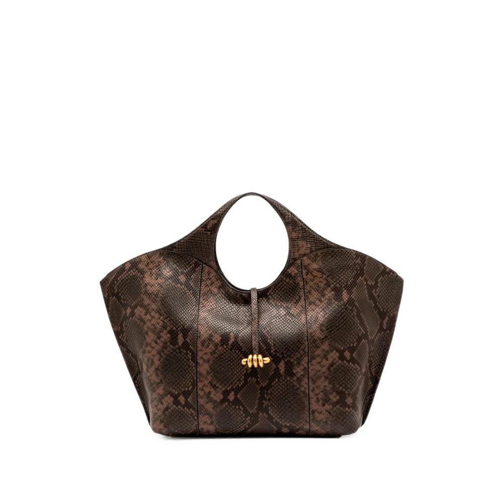 Infinity snake-effect leather shoulder bag 1