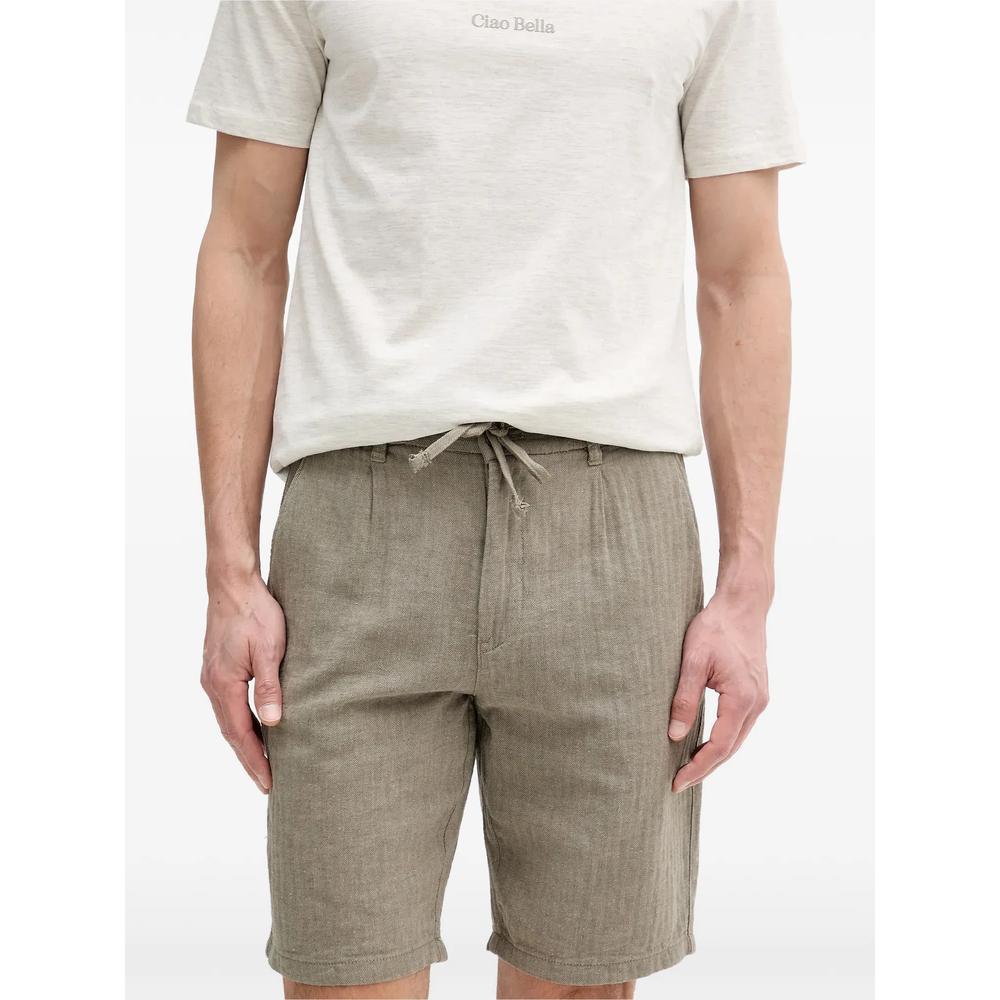 herringbone-weave drawstring shorts 2