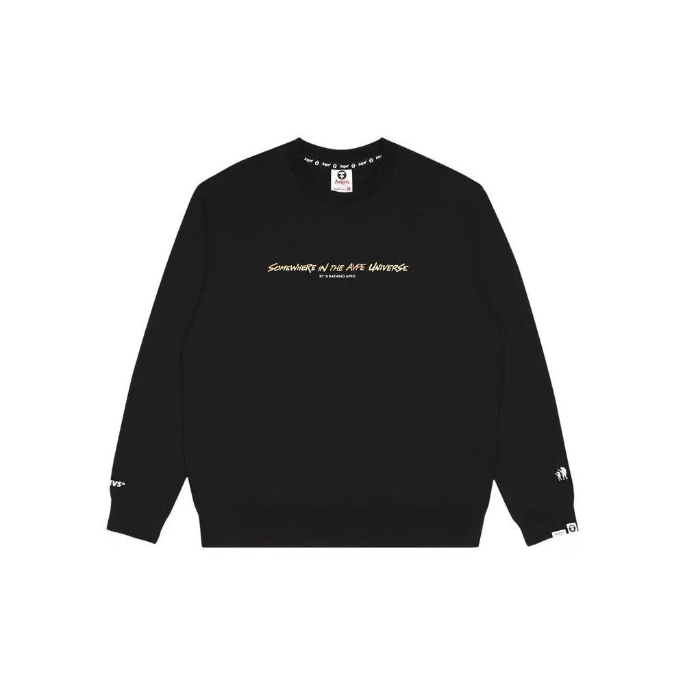 Толстовки AAPE Moonface Drip Graphic Sweatshirt 'Black' 1